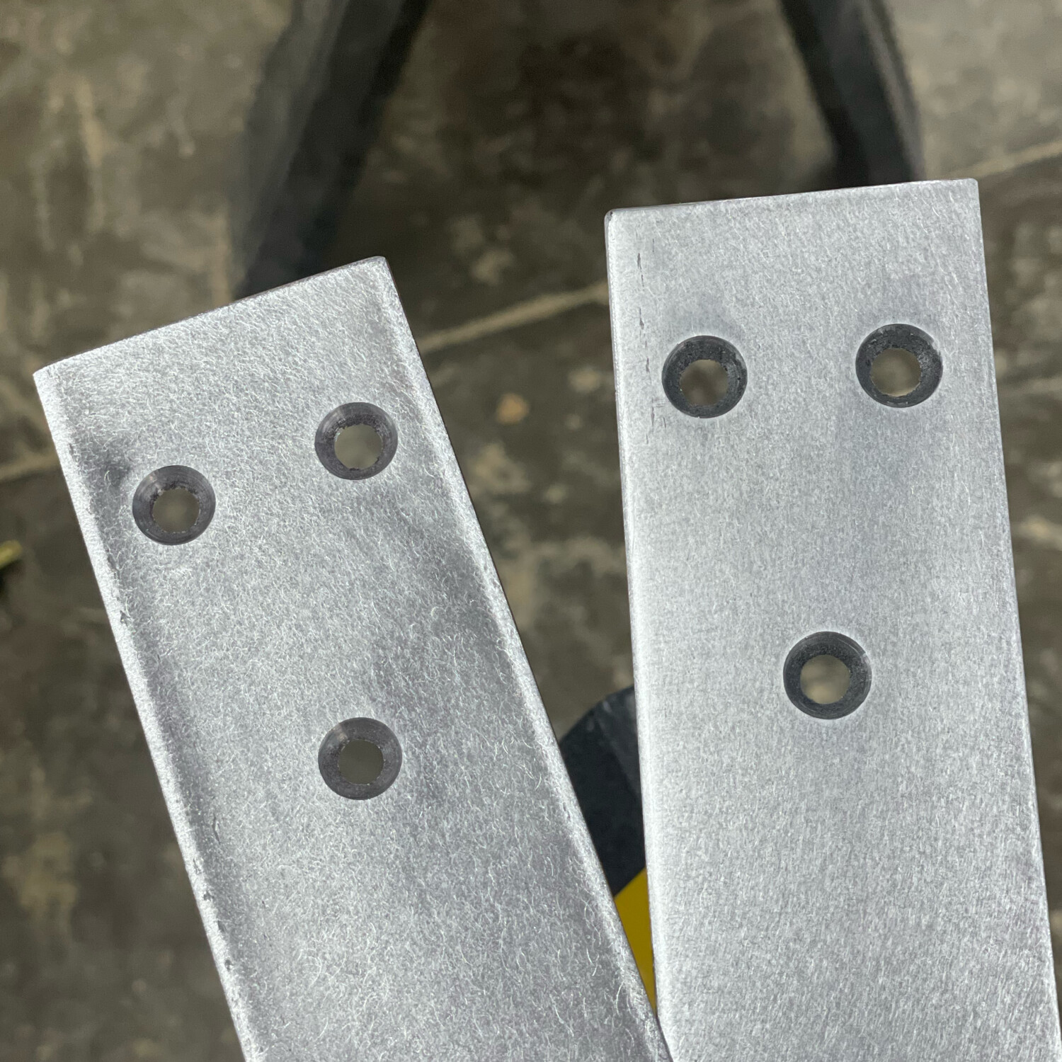 I wanted there to be almost no trip hazard to the actors, so the bottom structural members of the framing are 1/8" steel strips. Don't they remind you of the 😮 emoji?