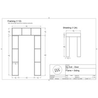 2D drawing of the framing and sheeting.