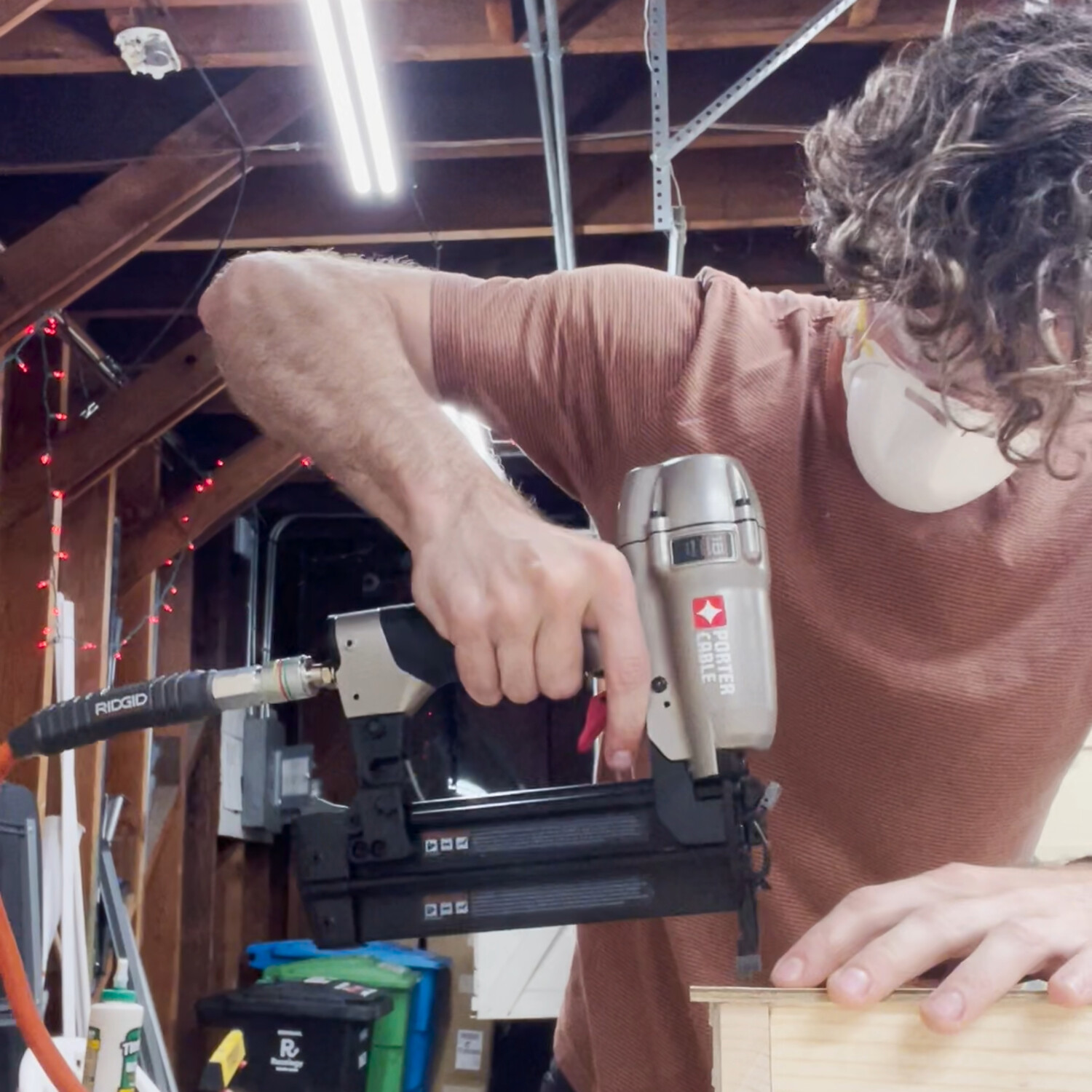 <em>Action shot</em>: I got to buy a nailgun to make this, which was very exciting.