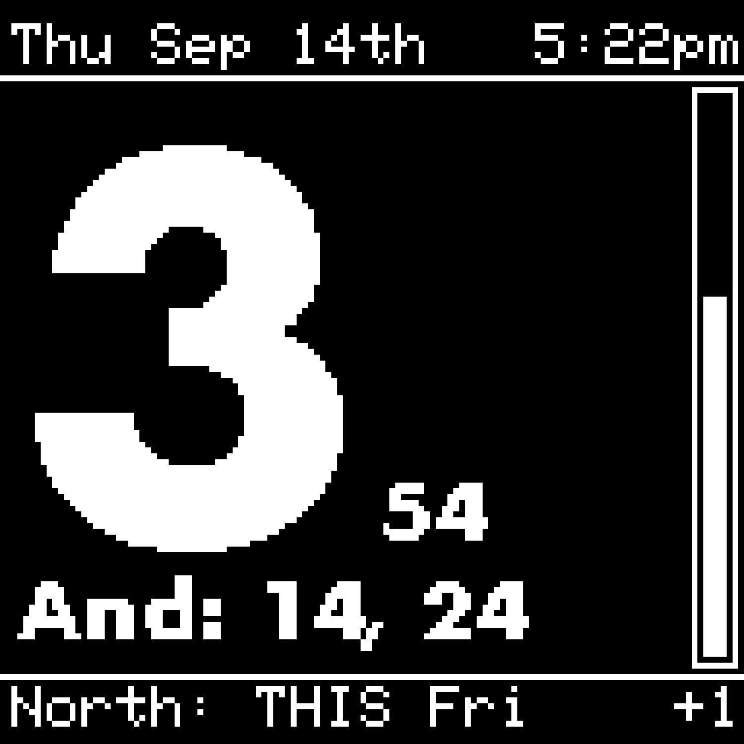 An (actual) screenshot of the display, read off the device via UART.