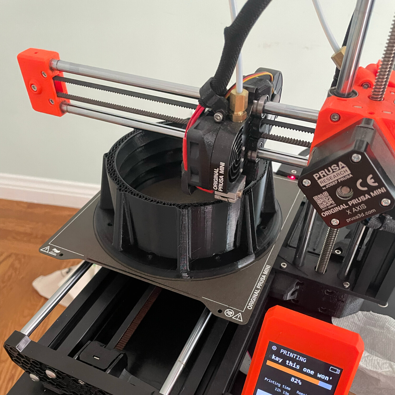 The flange being printed in PETG (PLA would likely melt in the desert).
